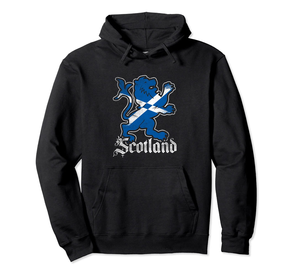 Scotland Flag Lion Football Scottish Hoodie - Aesthetic Graphic Men Women