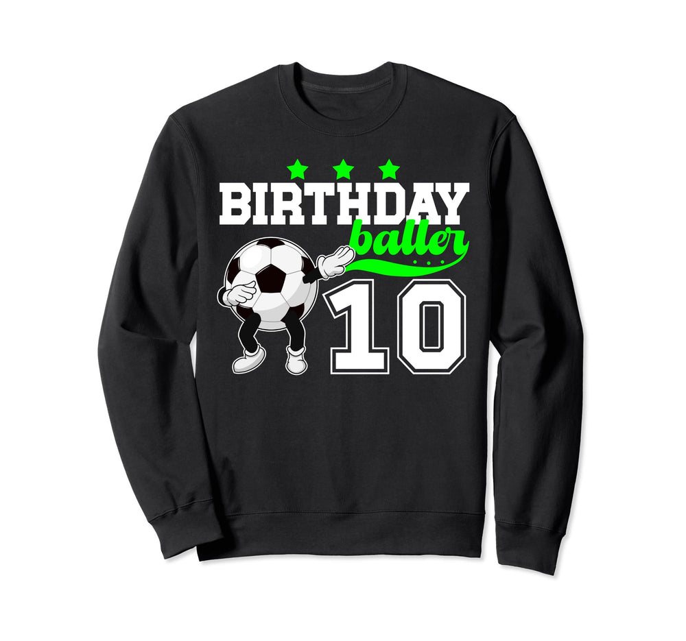 10Th Birthday Party Soccer Ten Year Sweatshirt - Trendy Graphic for Adults