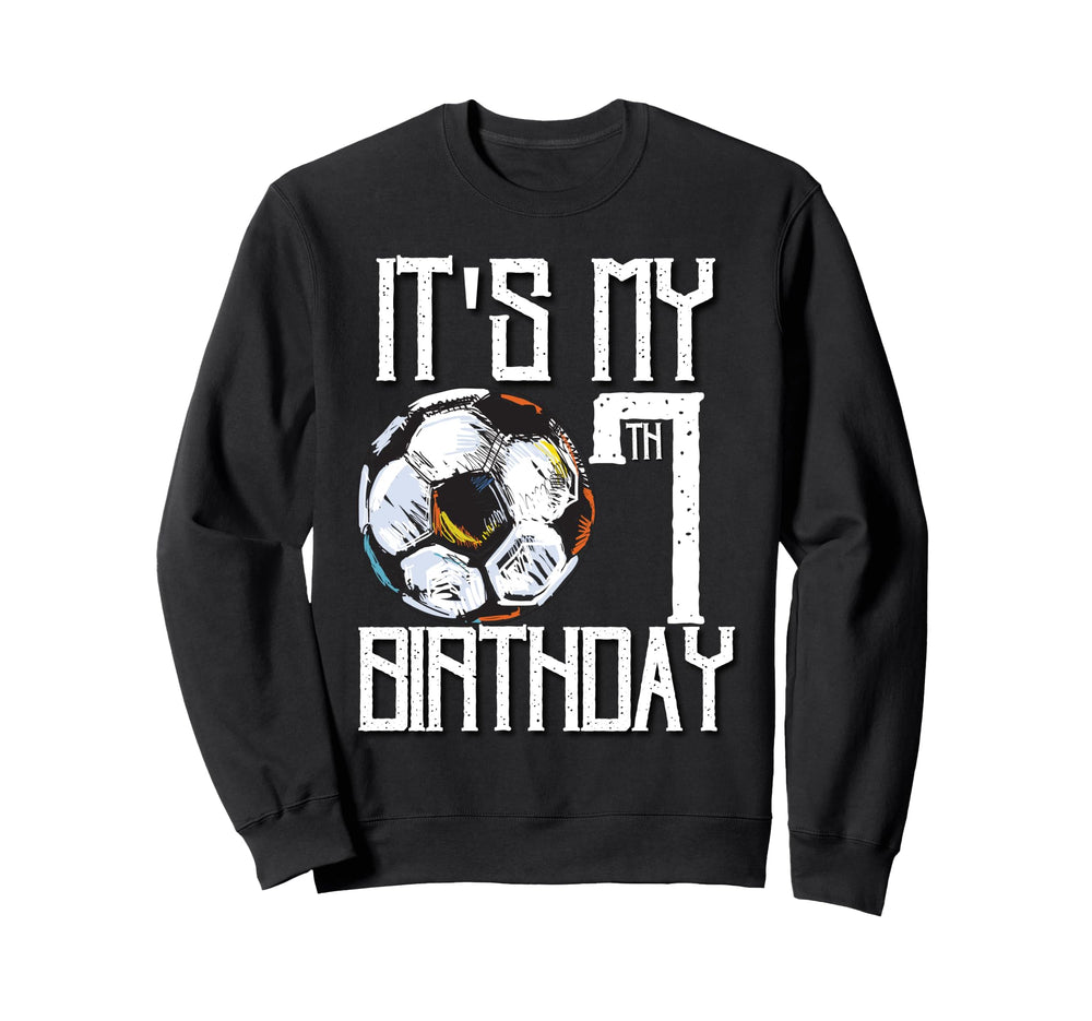Its My 7Th Birthday Soccer Player 7Th Sweatshirt - Minimalist Print Unisex