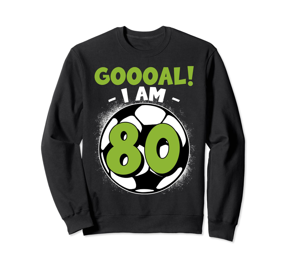 80 Year Old Birthday Soccer Sweatshirt - Aesthetic Graphic for Adults
