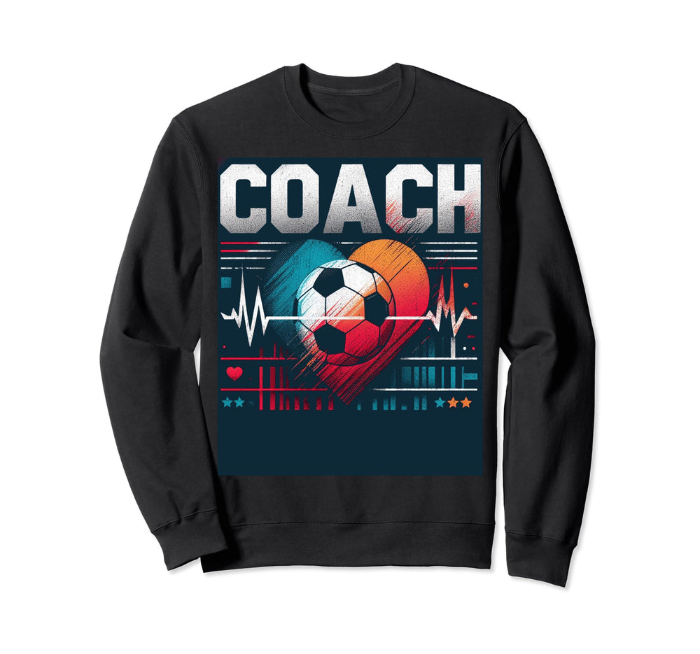 Soccer Coach Training Heart Beat Sweatshirt - Novelty Apparel for Adults
