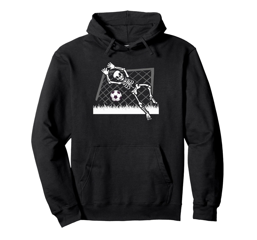 Skeleton Soccer Funny Halloween Hoodie - Casual Everyday Wear for Adults