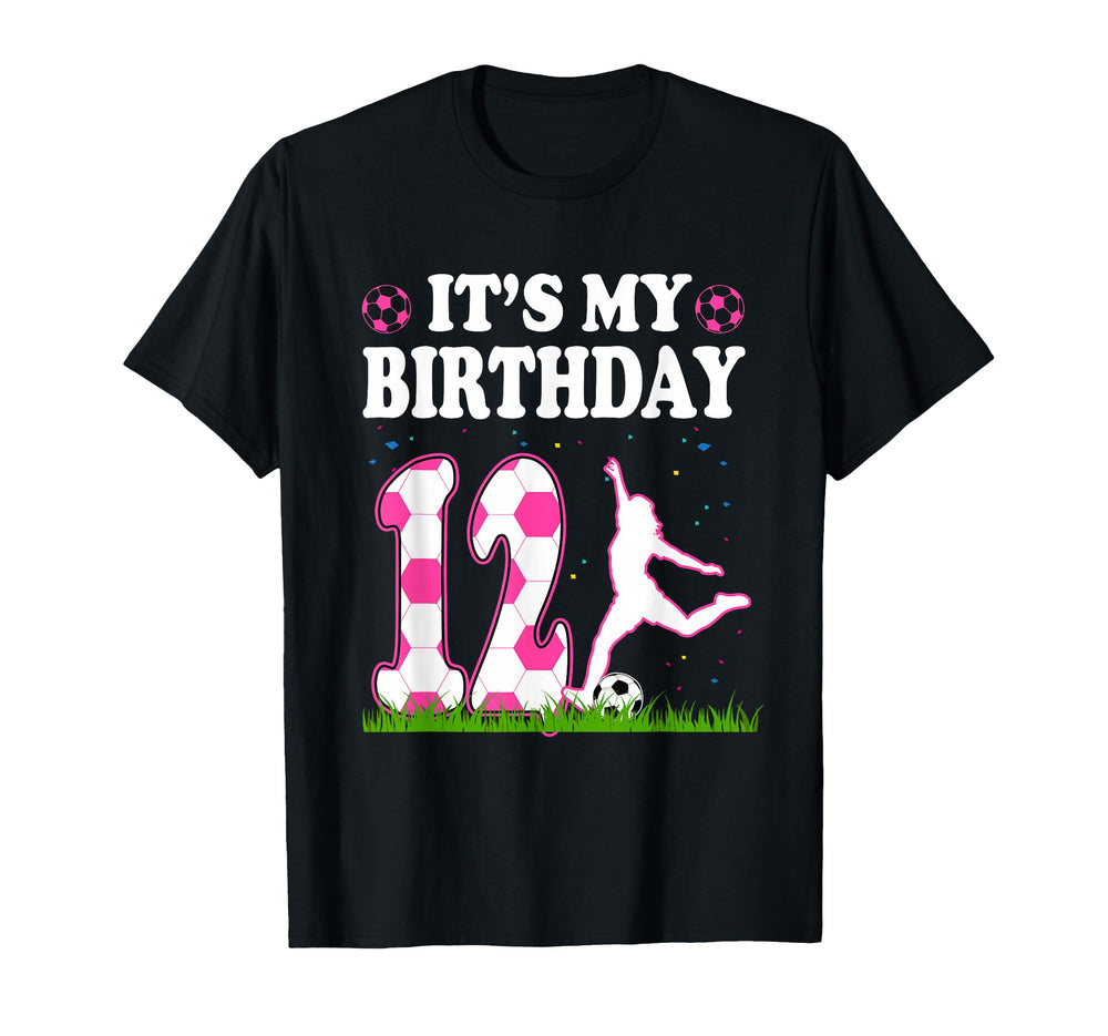 Its My 12Th Birthday Soccer Theme 12 Years T-Shirt - Trendy Graphic Unisex
