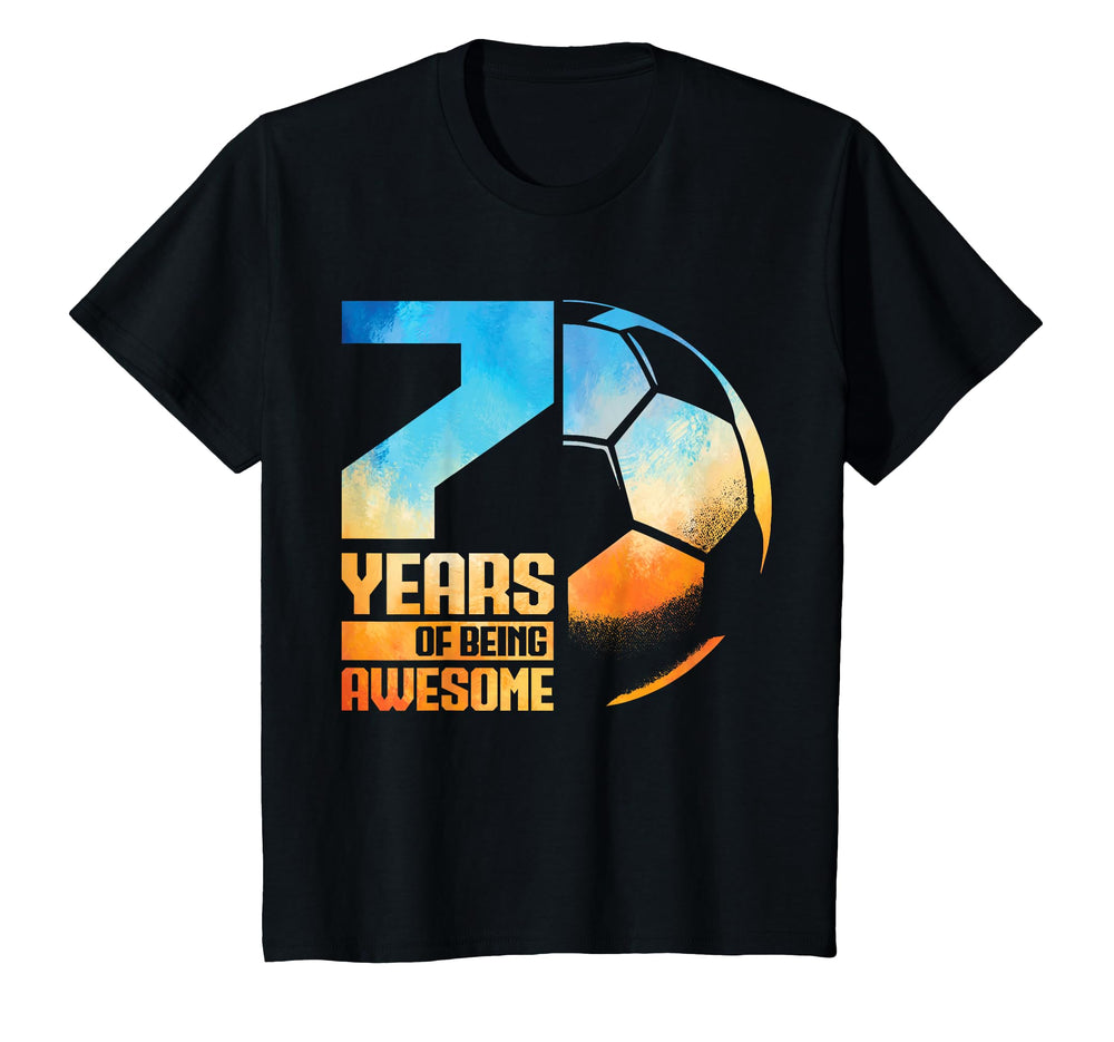 7Th Birthday Soccer Player Football 7 T-Shirt - Aesthetic Graphic Unisex
