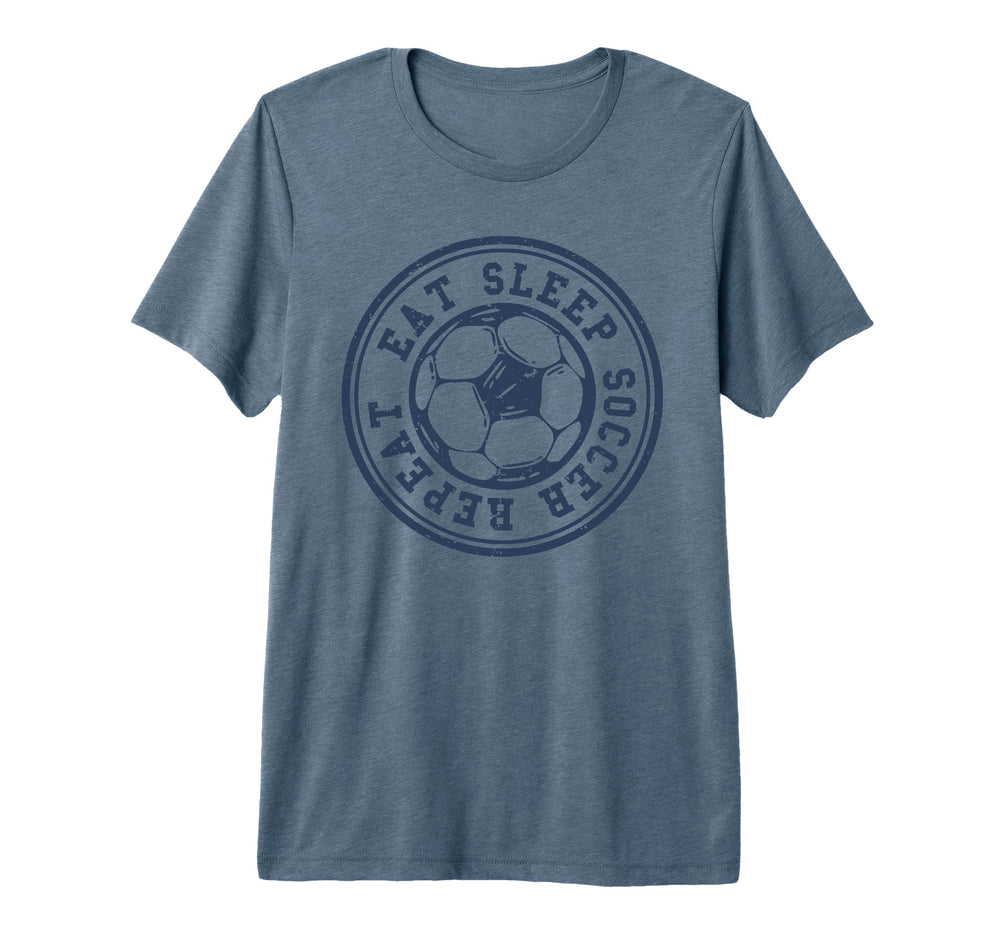 Eat Sleep Soccer Repeat Soccer Sports T-Shirt - Trendy Graphic Men Women