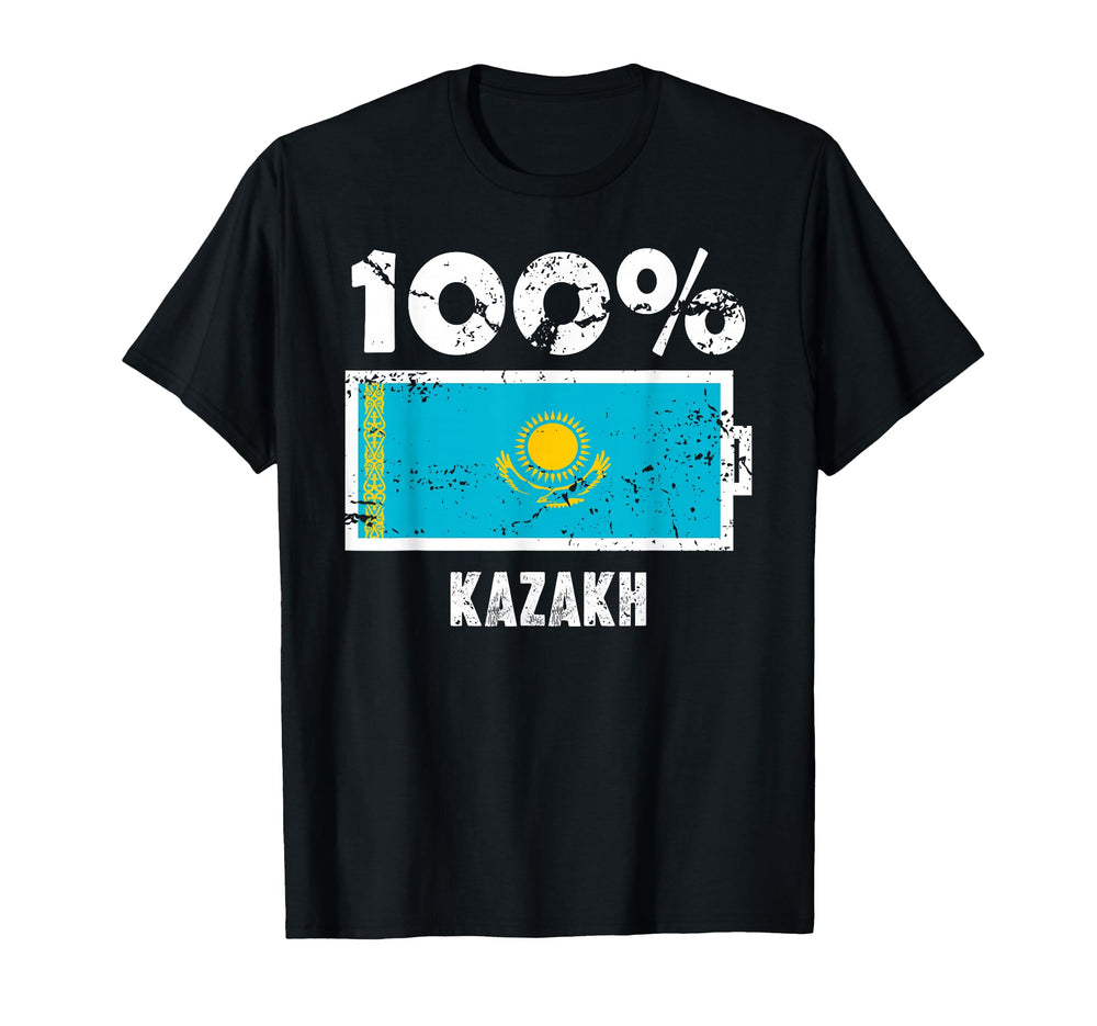 Kazakhstan Flag Support 100 Kazakh T-Shirt - Trendy Graphic for Adults