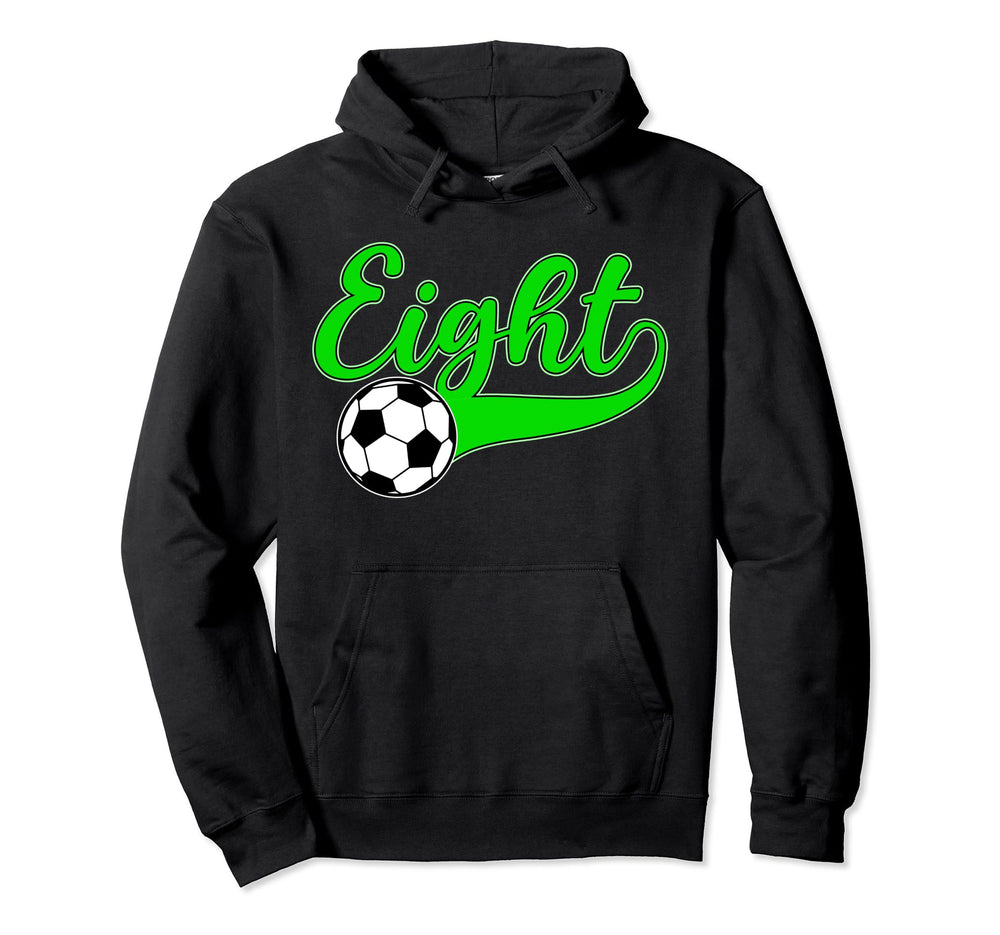 8Th Birthday Party Soccer 8 Year Old Hoodie - Novelty Apparel for Adults