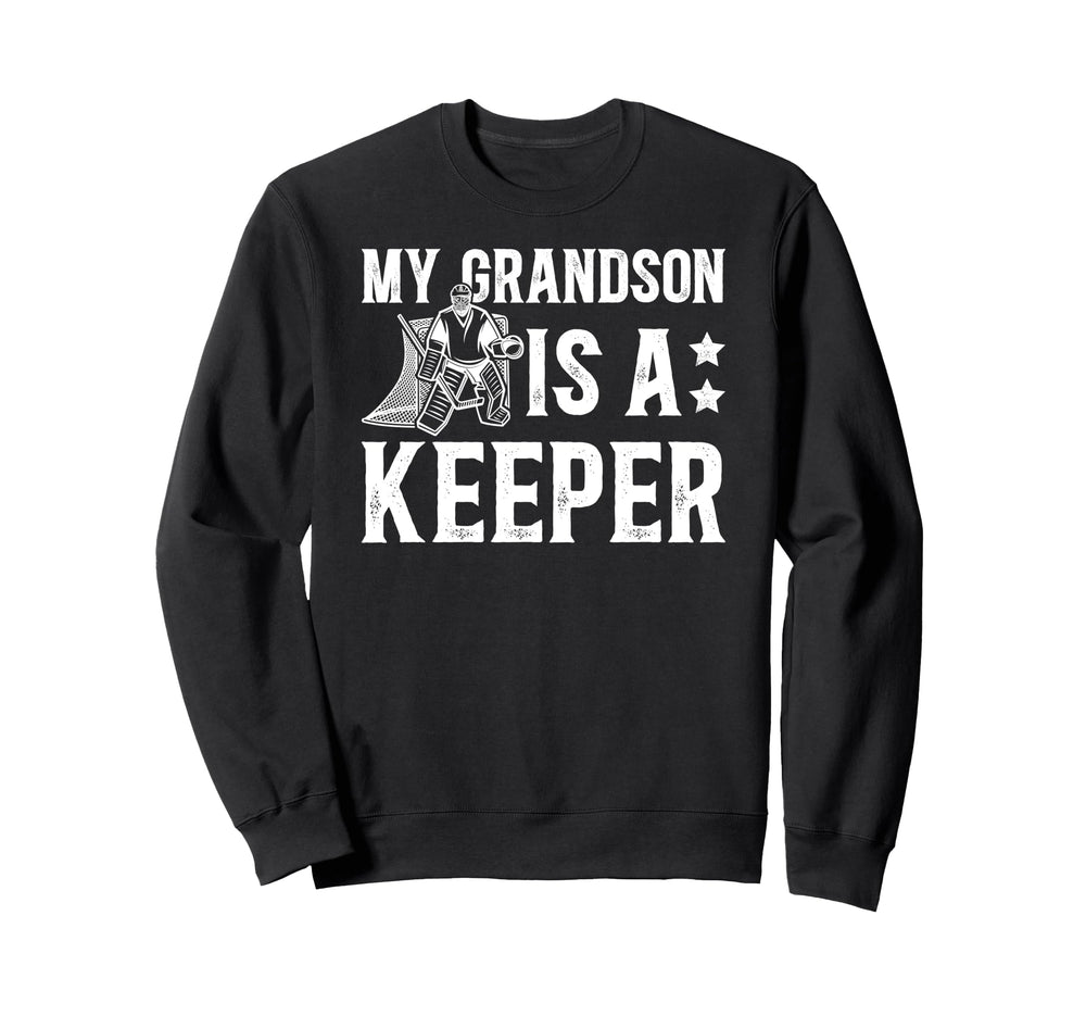 Ice Hockey Keeper Grandpa Sweatshirt - Fun Novelty Design for Adults