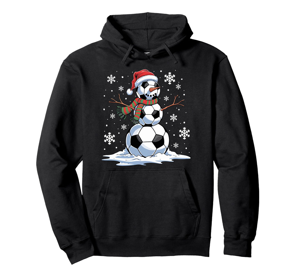 Soccer Snowman Soccer Player Santa Hat Hoodie - Streetwear Style Men Women