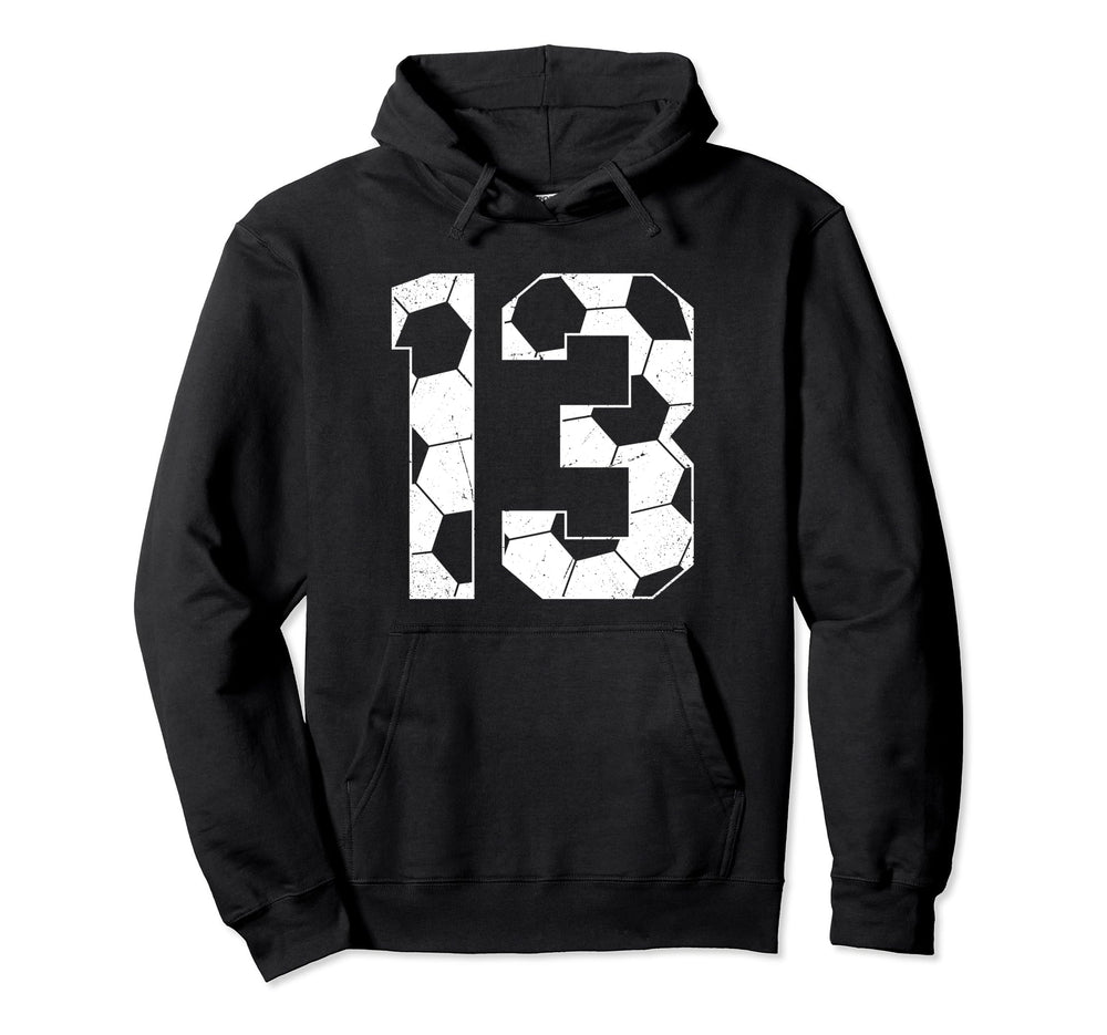 13Th Birthday Soccer Player Football 13 Hoodie - Unique Graphic for Adults