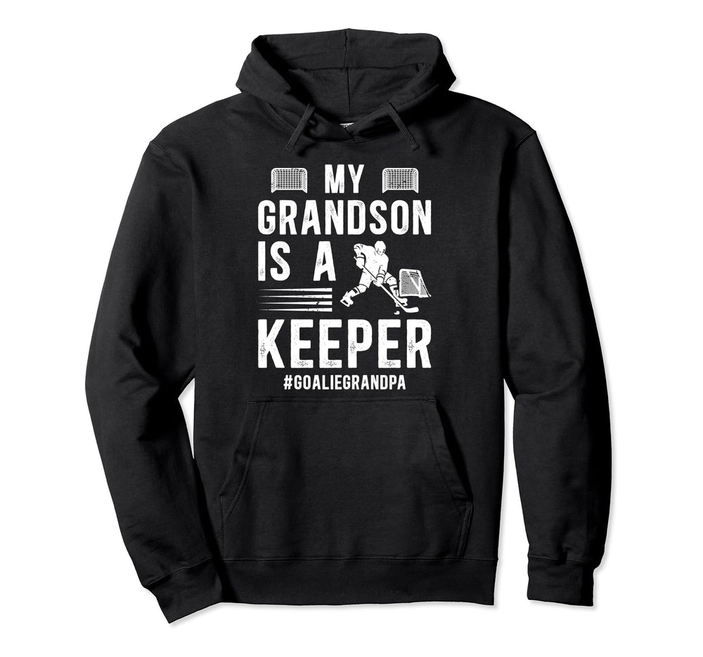 My Grandson Hockey Goalie Grandpa Hockey Hoodie - Graphic Print for Adults