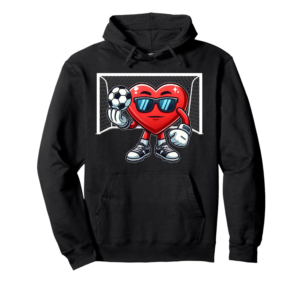 Valentines Day Soccer Heart Goalkeeper Hoodie - Custom Art Print Men Women