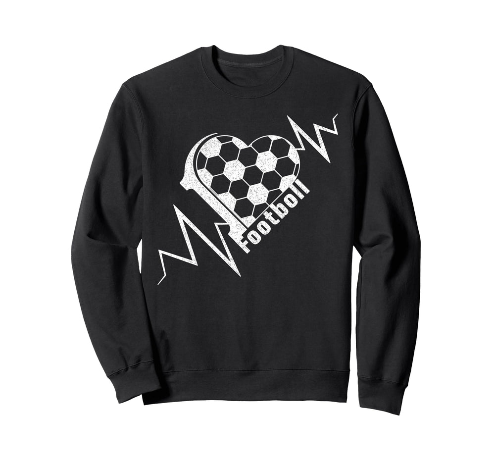 Football Heartbeat Pulse Soccer Sweatshirt - Aesthetic Graphic for Adults