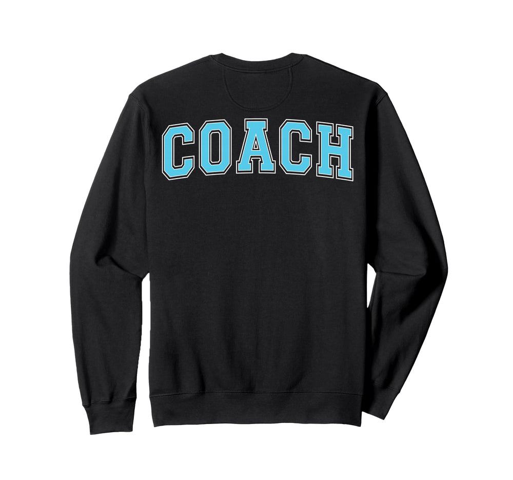 Coach Sports Trainer Varsity Cyan Sweatshirt - Custom Art Print Unisex