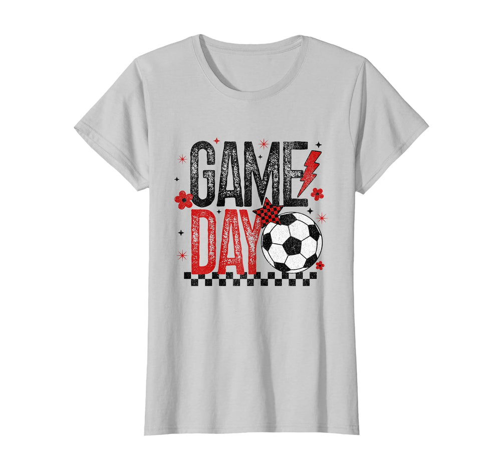 Game Day Soccer Season Checkered T-Shirt - Fun Novelty Design Men Women