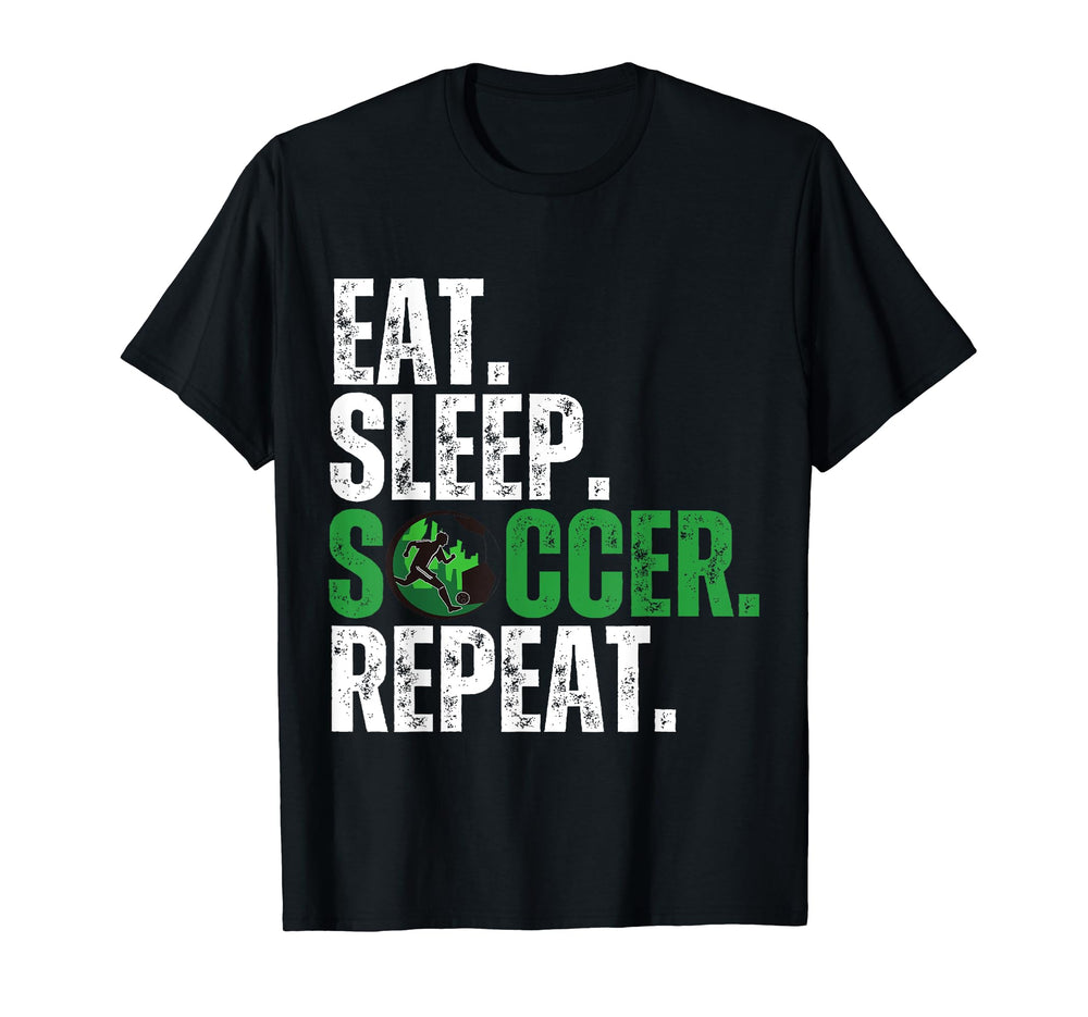 Eat Sleep Soccer Repeat Soccer Player T-Shirt - Unique Graphic for Adults
