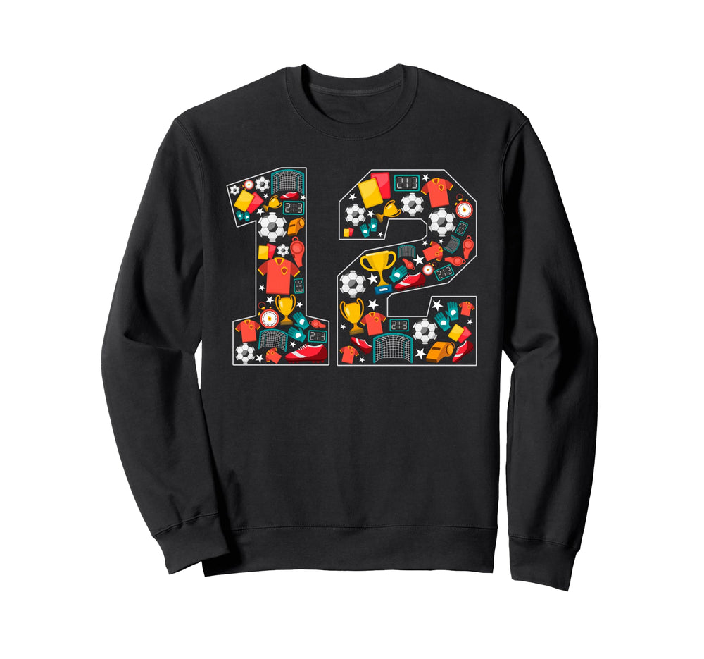 Its My 12Th Birthday Soccer Ball 12 Sweatshirt - Novelty Apparel Men Women