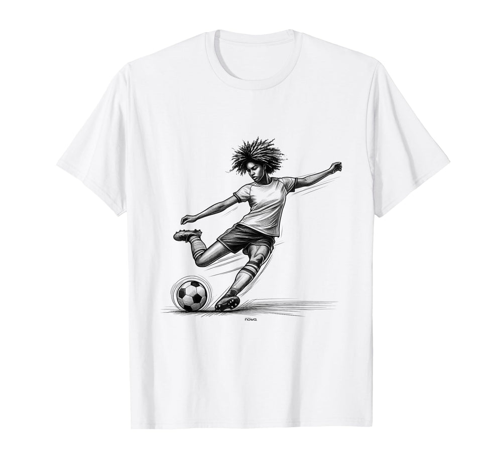 Female Soccer Player Powerful T-Shirt - Aesthetic Graphic Men Women