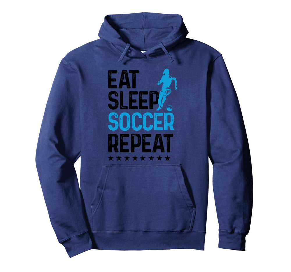 Eat Sleep Soccer Repeat Sport Player Hoodie - Graphic Print Unisex