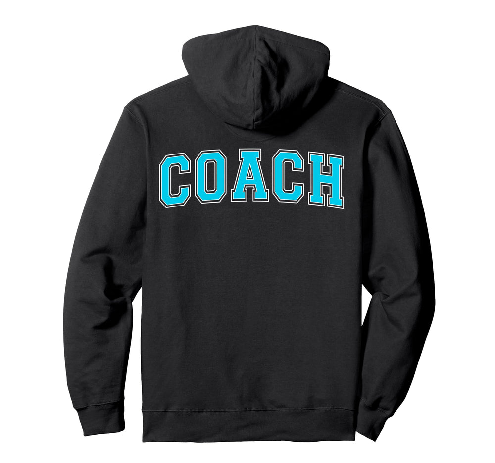 Coach Sports Trainer Varsity Cyan Hoodie - Aesthetic Graphic Men Women