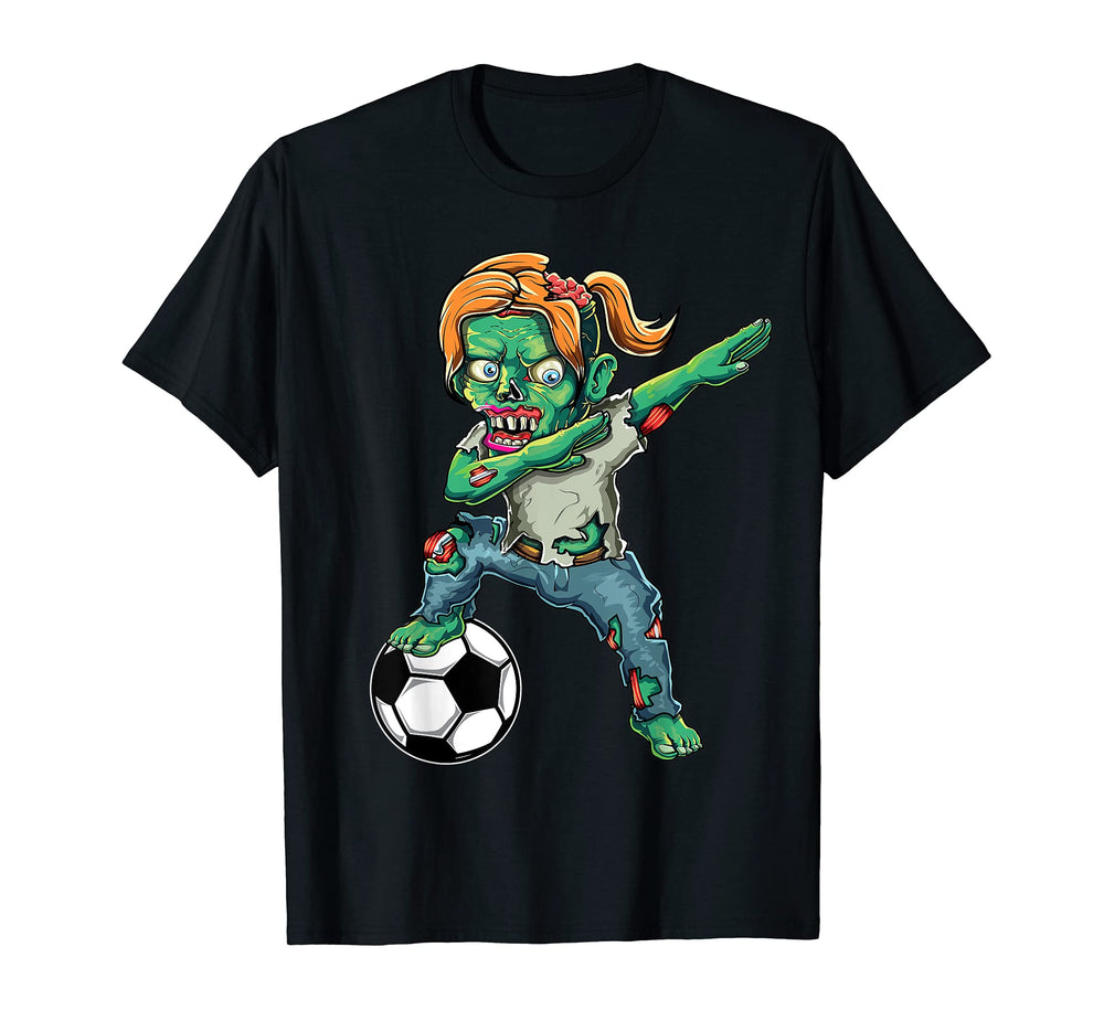 Female Zombie Halloween Soccer T-Shirt - Aesthetic Graphic for Adults