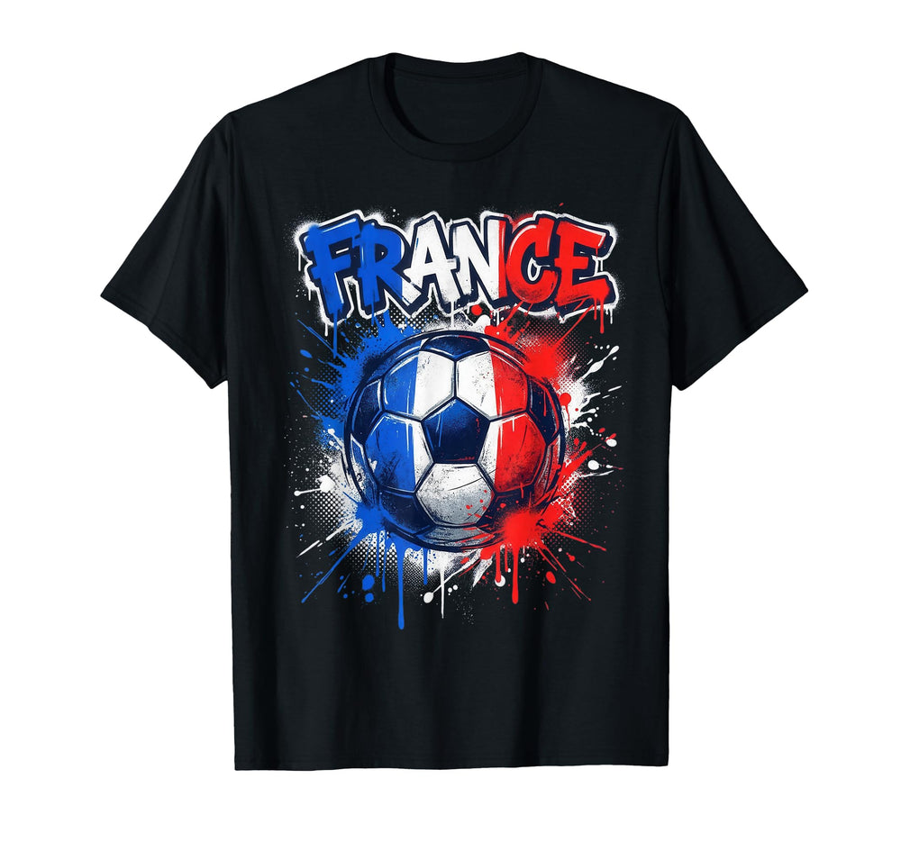 France Football Soccer Player Flag T-Shirt - Casual Everyday Wear Unisex