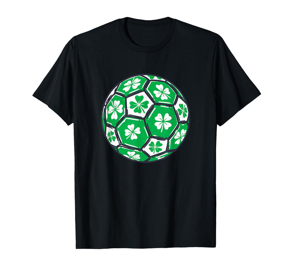 Soccer Ball Ireland Shamrock Irish St T-Shirt - Minimalist Print Men Women