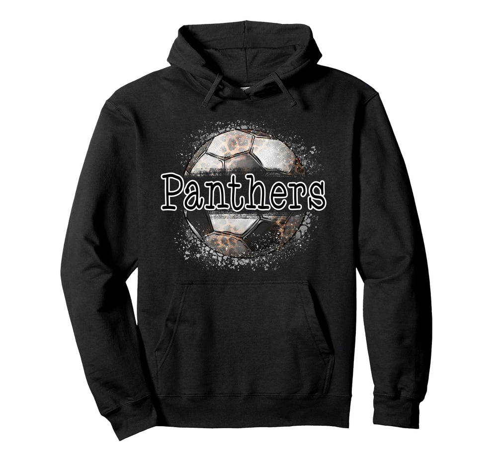 Panthers Soccer Leopard Splatter Game Day Hoodie - Novelty Apparel Unisex