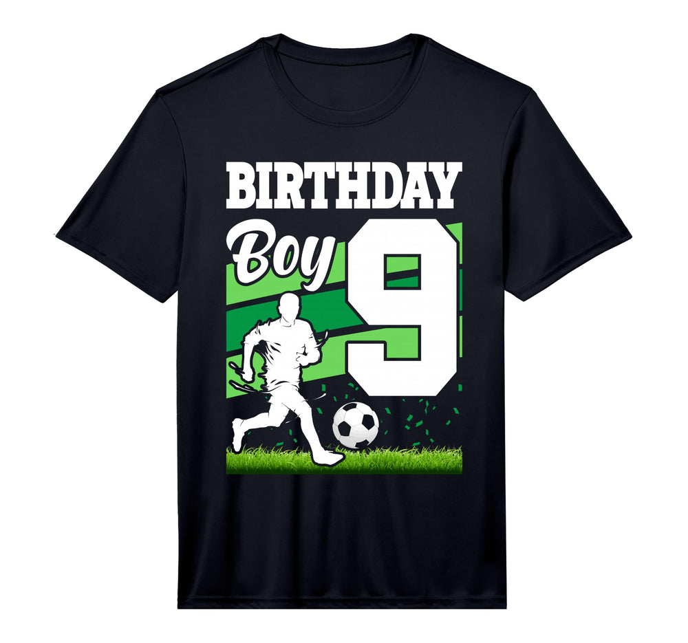 9 Year Old Soccer Birthday Party Theme T-Shirt - Novelty Apparel Men Women
