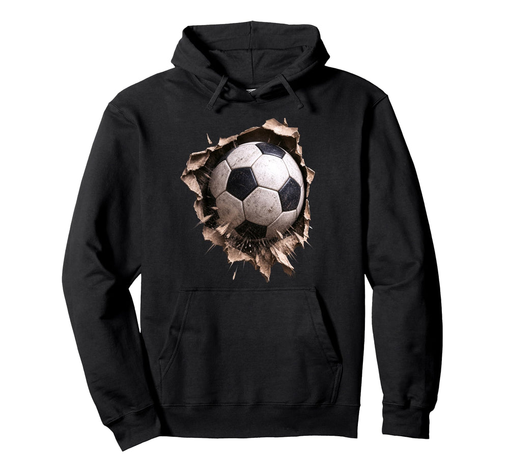 Soccer Ball Torn Fabric Bursting 3D Hoodie - Minimalist Print Unisex