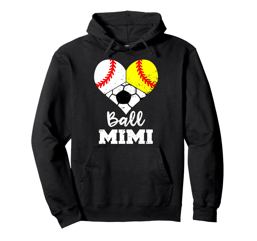 Ball Mimi Heart Funny Baseball Softball Hoodie - Aesthetic Graphic Unisex