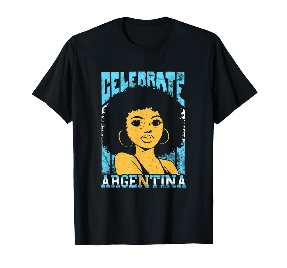 Celebrate Argentina Argentinian T-Shirt - Custom Art Print for Adults