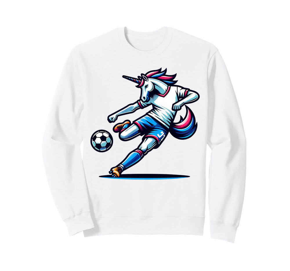 Footballer Unicorn Fans Soccer Sweatshirt - Minimalist Print Men Women