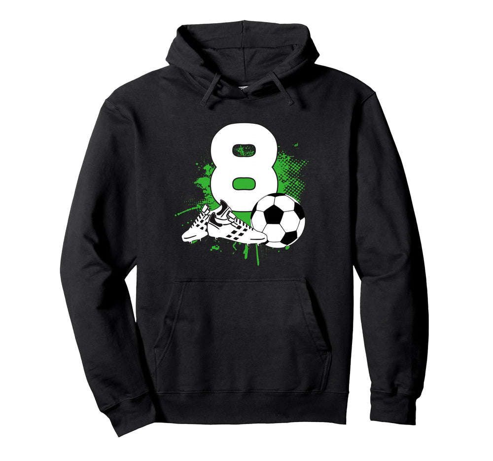 8Th Birthday 8 Years Soccer Football Hoodie - Minimalist Print Men Women