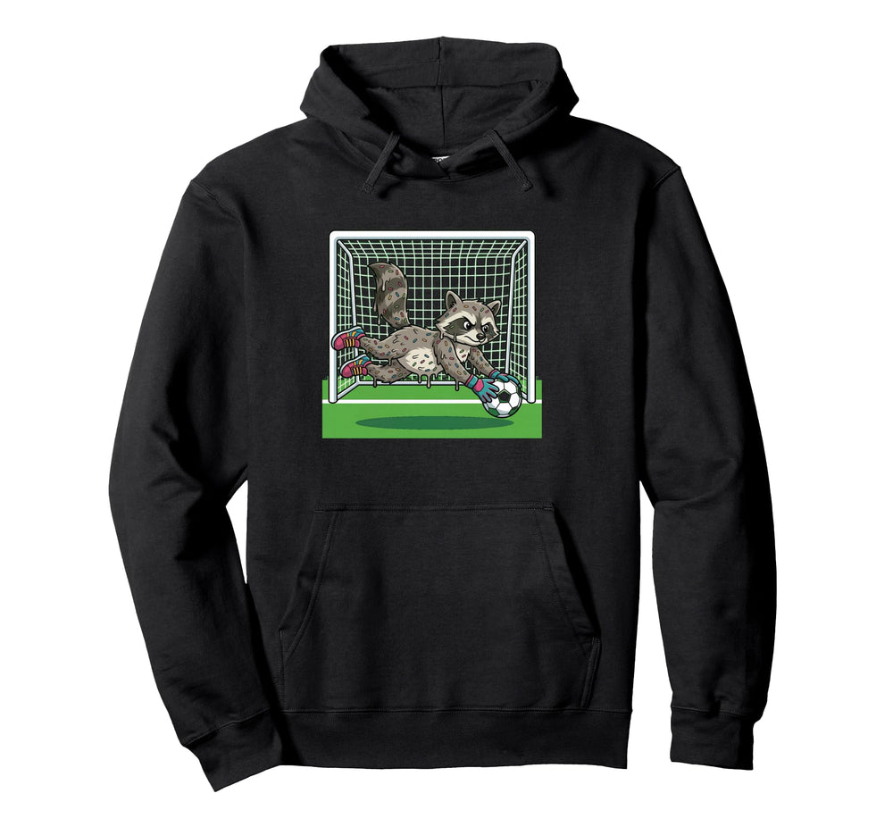 Funny Raccoon Soccer Goalie Donut Hoodie - Novelty Apparel Men Women
