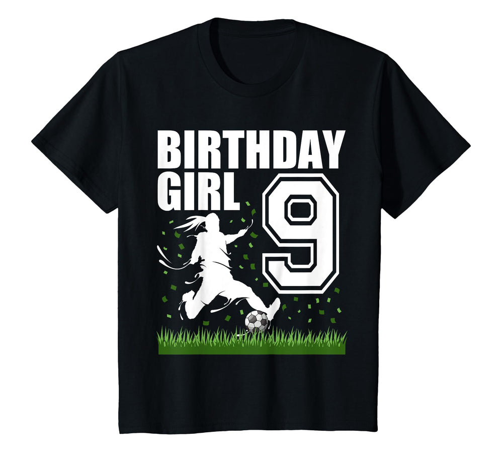 9 Year Old Soccer Birthday Party Theme 9Th T-Shirt - Unique Graphic Unisex