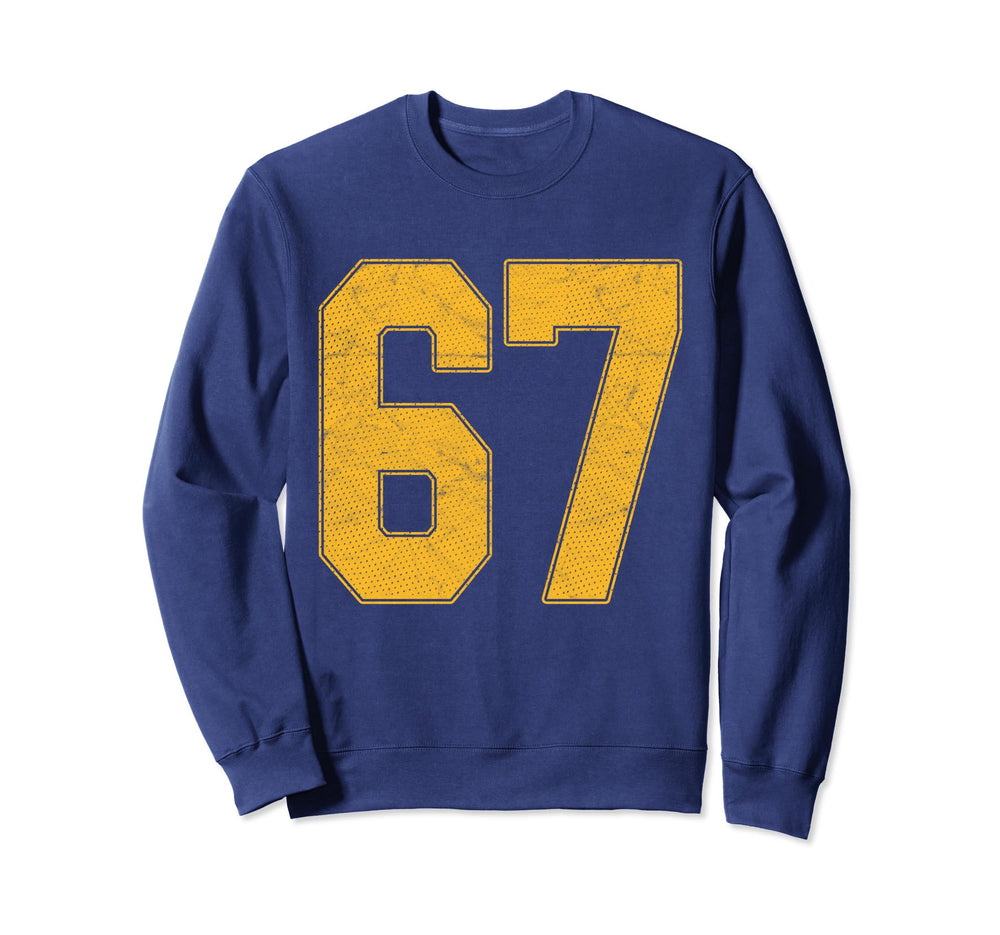 Number 67 Numbered Uniform Sports Team Sweatshirt - Novelty Apparel Unisex