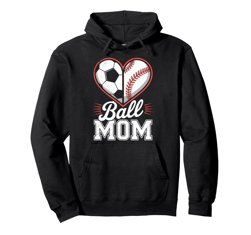 Soccer Baseball Ball Mom Soccer Hoodie - Minimalist Print for Adults