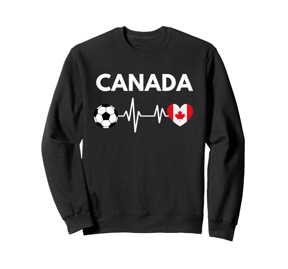 Canada Flag Heartbeat Soccer Sweatshirt - Casual Everyday Wear Unisex
