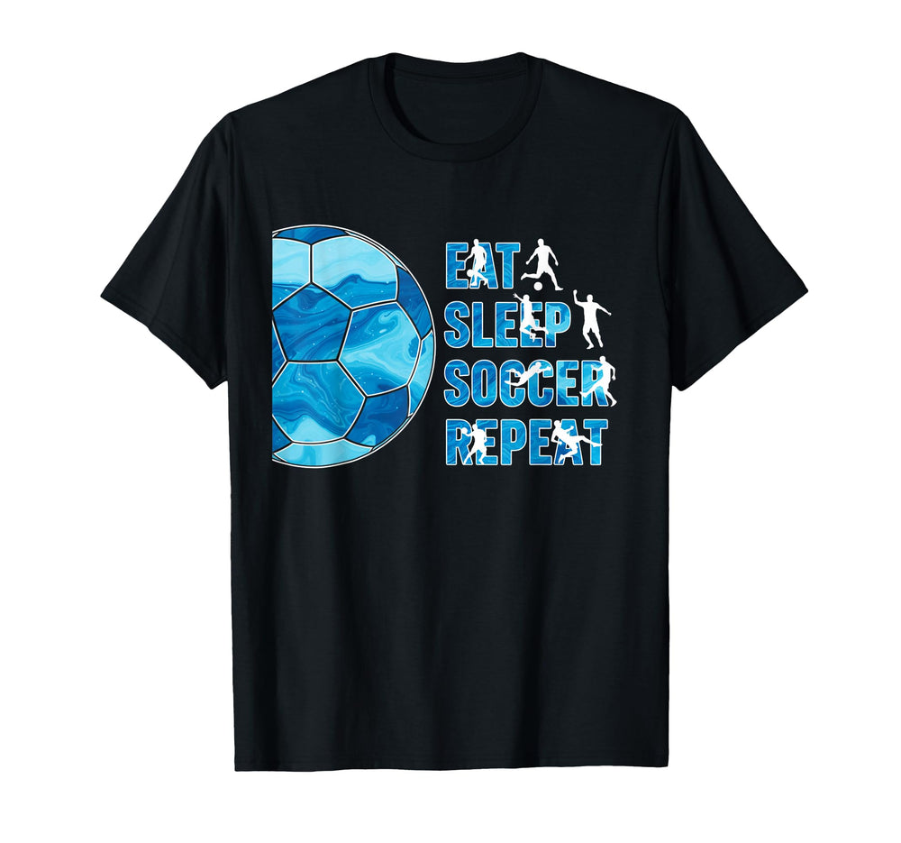 Eat Sleep Soccer Repeat Soccer Player T-Shirt - Streetwear Style Men Women