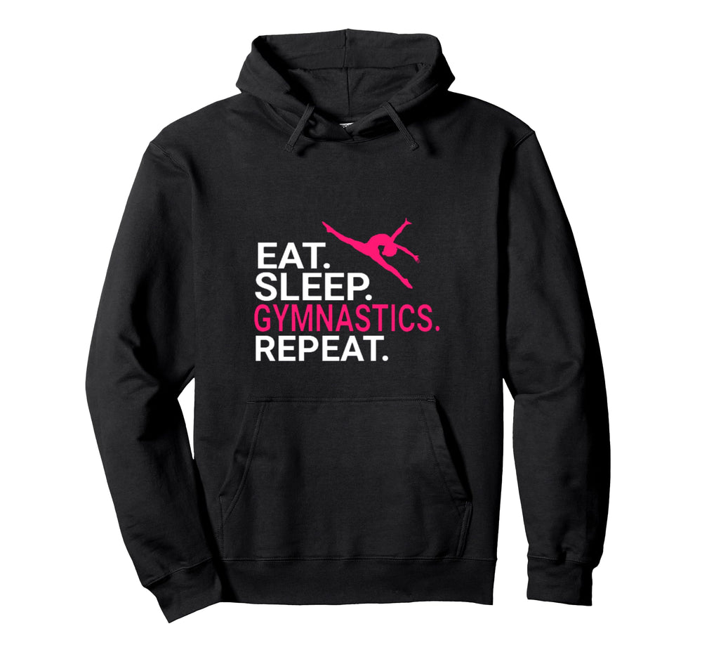 Eat Sleep Gymnastics Repeat Gift Sports Hoodie - Minimalist Print Unisex