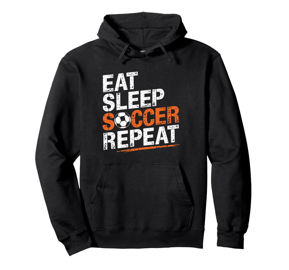 Eat Sleep Soccer Repeat Soccer Player Hoodie - Unique Graphic Unisex