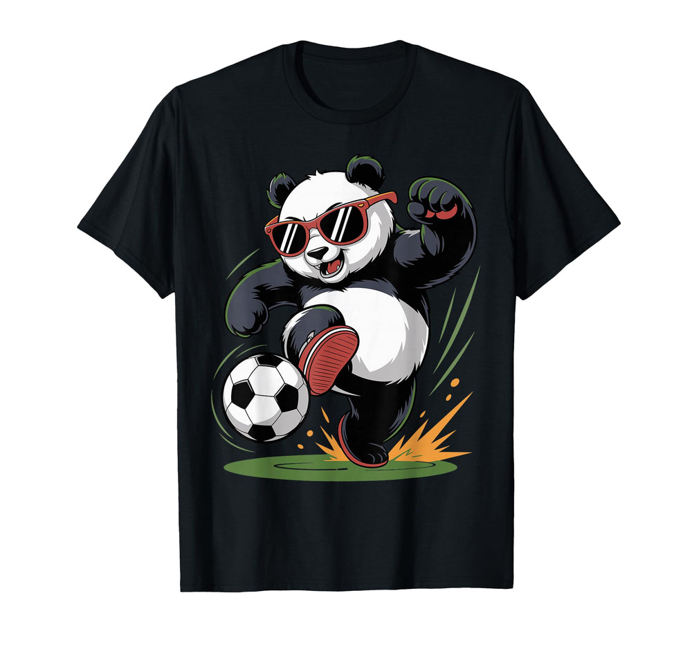 Funny Panda Playing Soccer Animal Sport T-Shirt - Trendy Graphic Men Women