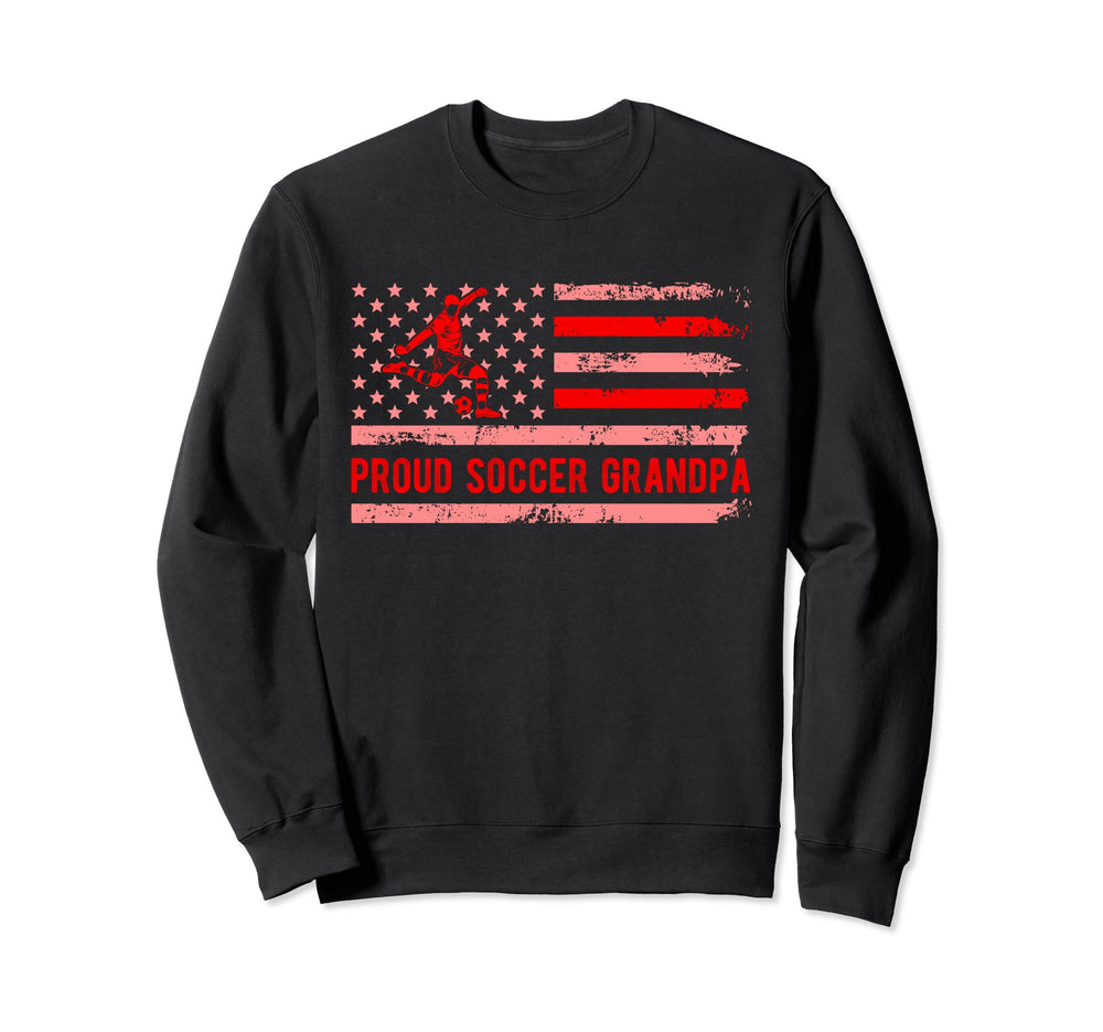 Proud Soccer Grandpa Usa Flag Sweatshirt - Unique Graphic for Adults