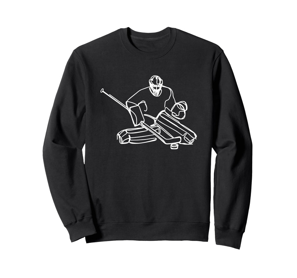 Ice Hockey Goalkeeper Sketch Hockey Sweatshirt - Graphic Print Unisex
