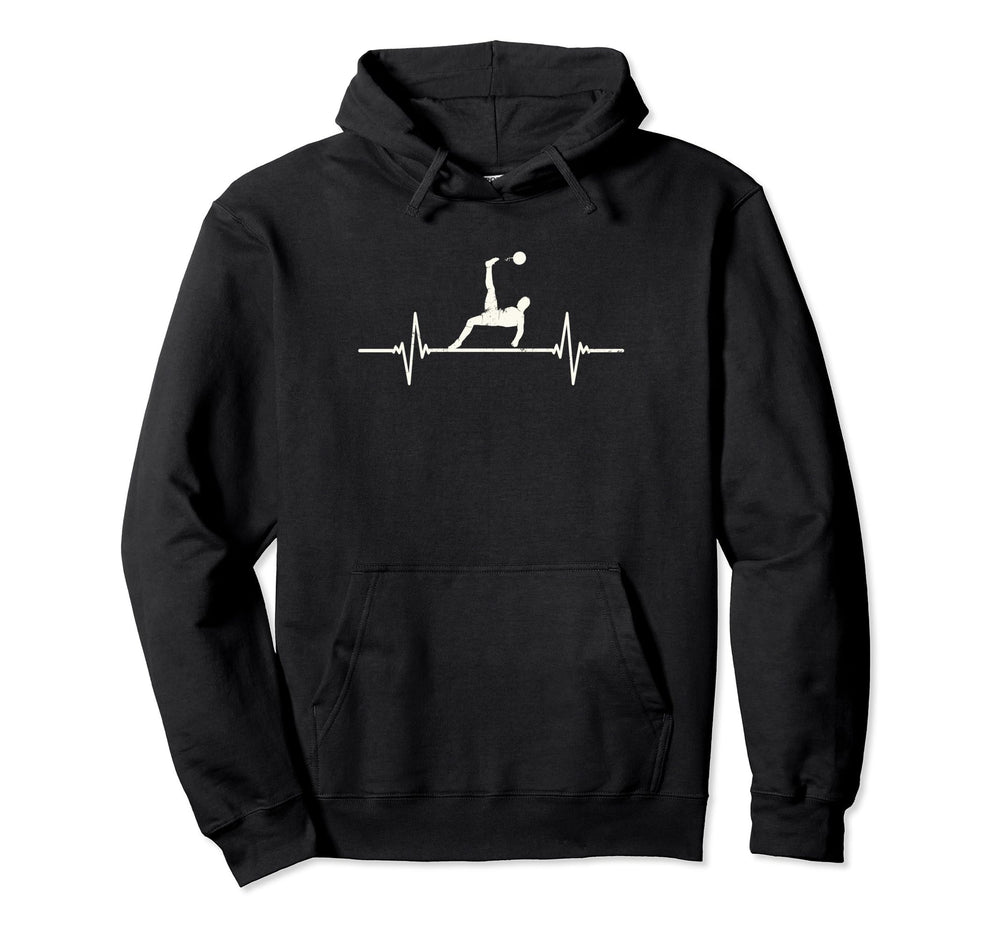 Soccer Player Heartbeat Goalie Hoodie - Novelty Apparel for Adults