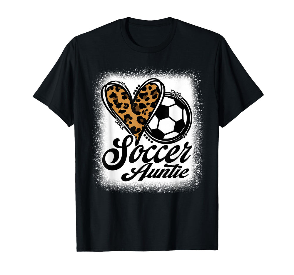 Soccer Auntie Leopard Heart T-Shirt - Aesthetic Graphic for Adults