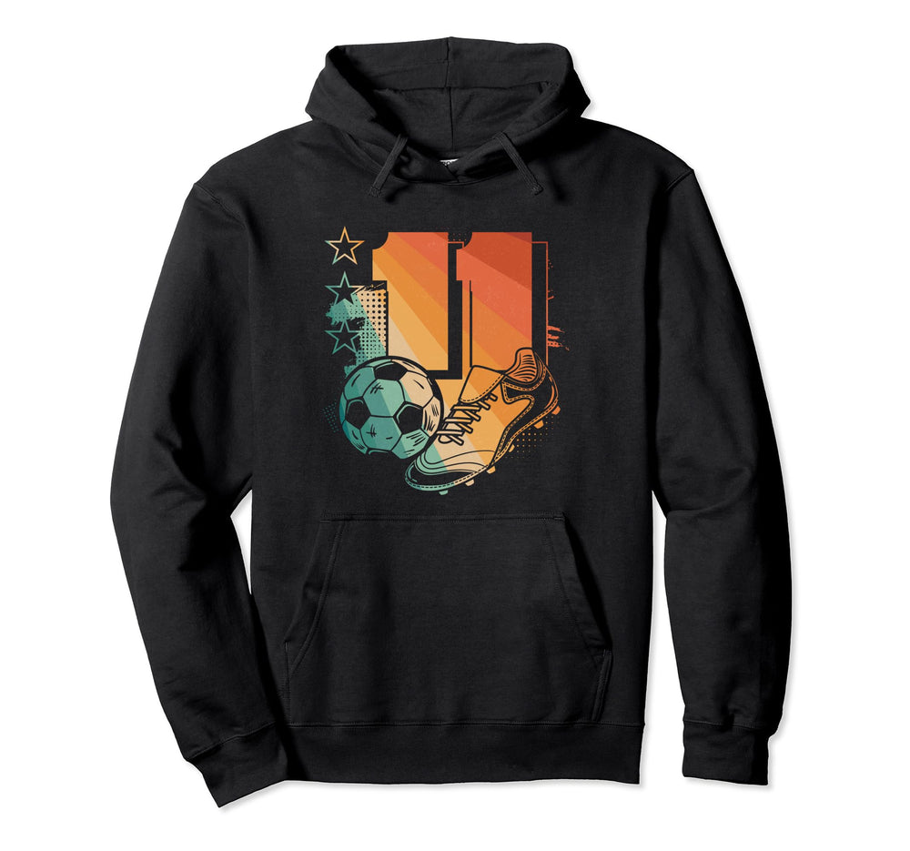11Th Birthday Soccer Player Football 11 Hoodie - Minimalist Print Unisex