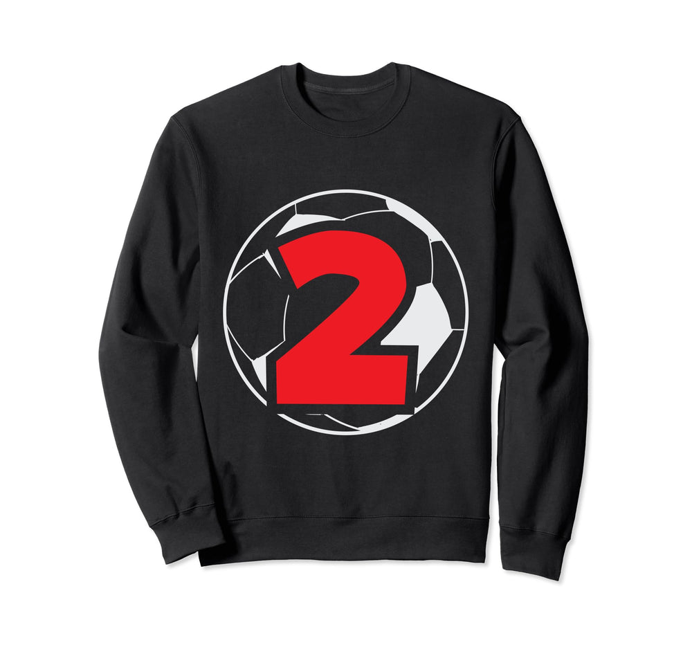 2Nd Birthday 2 Years Soccer Sweatshirt - Trendy Graphic for Adults