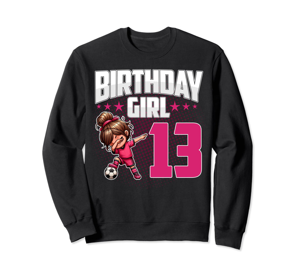 13Th Birthday Soccer Dabbing 13 Sweatshirt - Streetwear Style for Adults